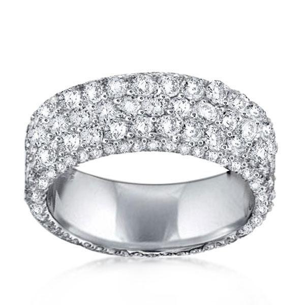 Micropave Eternity Wedding Band - Created White Sapphire - Sterling Silver