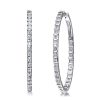 Dainty Baguette Hoop Earrings - 925 Sterling Silver, 3.20 CT
