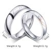 Two-Tone Titanium Steel Heart Couple Rings - Silver, Black & Rose Gold