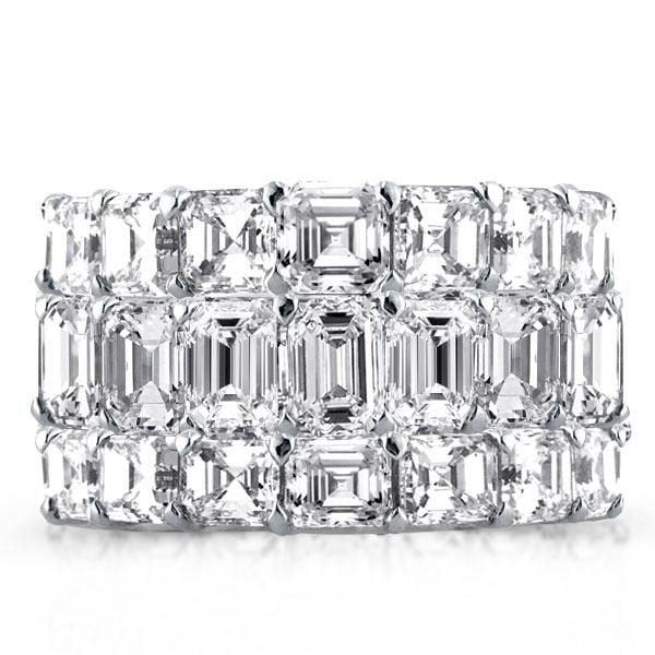 Triple Row Eternity Wedding Band, 6.50 CT. TW. Created White Sapphire, 925 Sterling Silver
