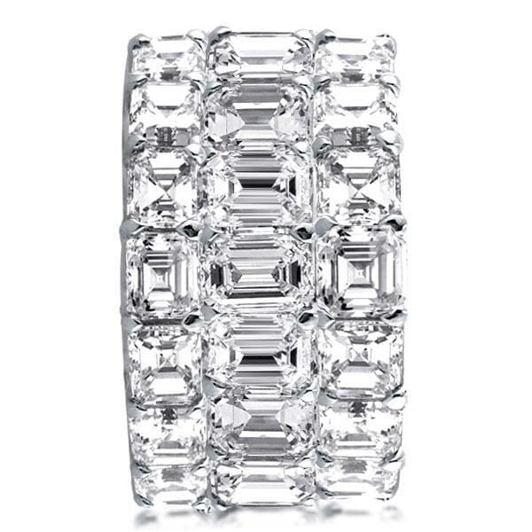 Triple Row Eternity Wedding Band, 6.50 CT. TW. Created White Sapphire, 925 Sterling Silver