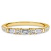 Baguette & Round Cut Half Eternity Wedding Band in Sterling Silver