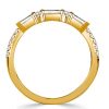 Baguette & Round Cut Half Eternity Wedding Band in Sterling Silver