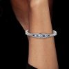 Art Deco Round Cut Sterling Silver Bracelet - Vintage Wedding Style