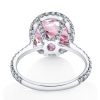 Pink Sapphire Halo Engagement Ring - Sterling Silver