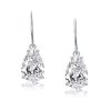 Classic Pear Drop Earrings, 4.50 CT. TW. Simulated Stones, 925 Sterling Silver Rhodium Plated