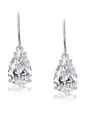 Pear Drop Earrings - 925 Sterling Silver - 4.50 CT. TW.
