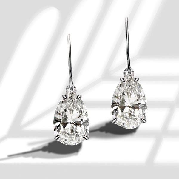 Pear Drop Earrings - 925 Sterling Silver - 4.50 CT. TW.