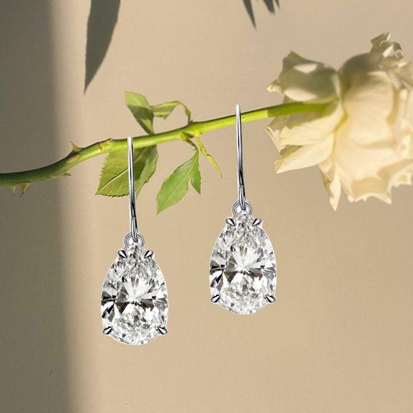 Pear Drop Earrings - 925 Sterling Silver - 4.50 CT. TW.