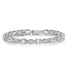 Oval & Emerald Alternating Tennis Bracelet - Sterling Silver, 17.65 CT. TW