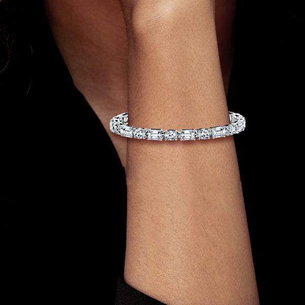 Oval & Emerald Alternating Tennis Bracelet - Sterling Silver, 17.65 CT. TW
