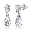 Round Cut Waterdrop Dangle Earrings for Women - 925 Sterling Silver, Gold & Rose Gold Plated