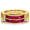Ascher Cut Ruby Band Ring | 1.31 CTW Wedding Band Anniversary Ring in Sterling Silver