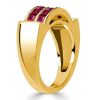 Ascher Cut Ruby Band Ring | 1.31 CTW Wedding Band Anniversary Ring in Sterling Silver