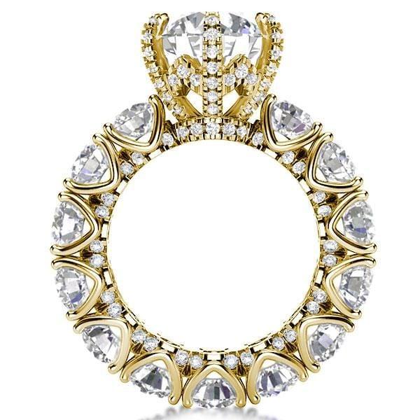 18K Gold Plated Sterling Silver Round Eternity Engagement Ring 3.87 CT.