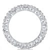 Double Row Marquise Cut Cubic Zirconia Eternity Wedding Band in Sterling Silver