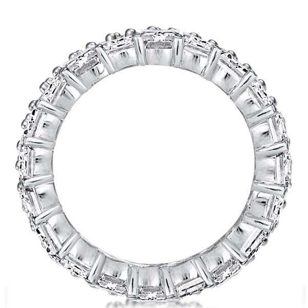 Double Row Marquise Cut Cubic Zirconia Eternity Wedding Band in Sterling Silver