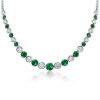 Sterling Silver Emerald Sapphire Bezel Set Tennis Necklace 12.98 CT.TW.