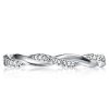 Twisted Vine Sterling Silver Wedding Band with Simulated Diamonds