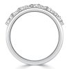 Pear Shaped & Baguette Cut Half Eternity Band Ring in Rhodium-Plated Sterling Silver