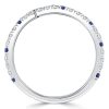 White & Blue Sapphire Spiral Wedding Band in Sterling Silver - 0.33 CT. TW.