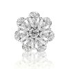 Sterling Silver Flower Stud Earrings - Pear & Round Cut