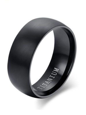 Black Titanium Wedding Ring for Men - Durable & Stylish Band