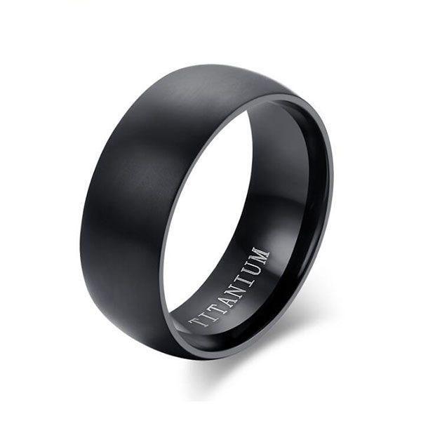 Black Titanium Wedding Ring for Men - Durable & Stylish Band