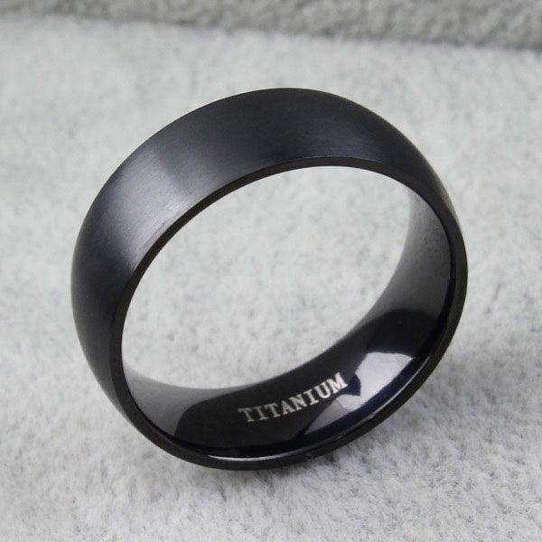 Black Titanium Wedding Ring for Men - Durable & Stylish Band