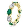 Golden Pear Cut Eternity Wedding Band - 18K Gold Plated Sterling Silver