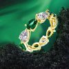 Golden Pear Cut Eternity Wedding Band - 18K Gold Plated Sterling Silver