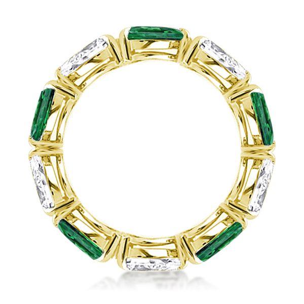 Golden Pear Cut Eternity Wedding Band - 18K Gold Plated Sterling Silver