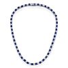 Alternating Blue and White Sapphire Tennis Necklace for Women in 925 Sterling Silver