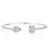 Halo Pear & Emerald Cut Bracelet - 925 Sterling Silver, 2.43 CT. TW