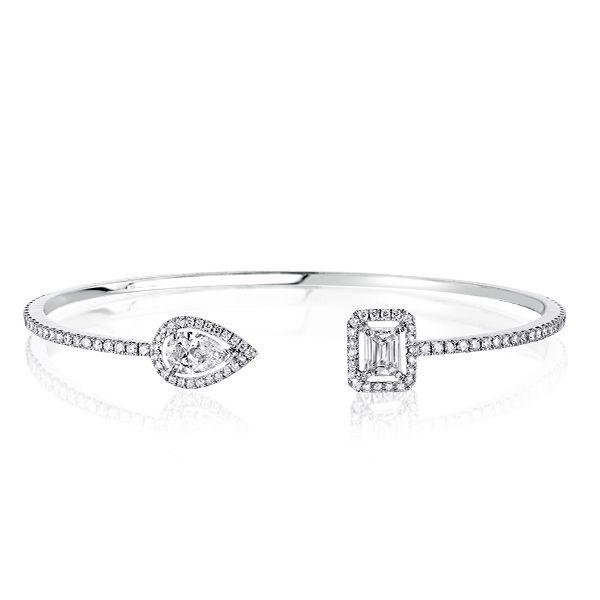Halo Pear & Emerald Cut Bracelet - 925 Sterling Silver, 2.43 CT. TW