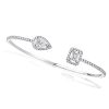 Halo Pear & Emerald Cut Bracelet - 925 Sterling Silver, 2.43 CT. TW