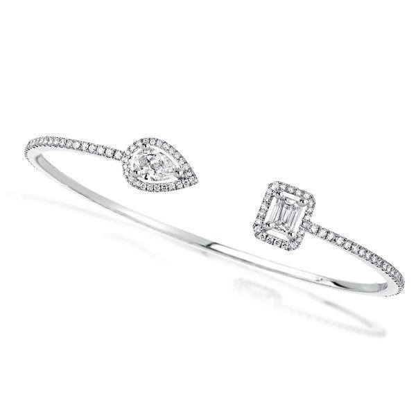 Halo Pear & Emerald Cut Bracelet - 925 Sterling Silver, 2.43 CT. TW