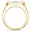 1.00 CT. TW. Emerald Cut Hug Ring in 18K Gold Plated Sterling Silver | Vintage Engagement Ring for Women
