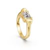 1.00 CT. TW. Emerald Cut Hug Ring in 18K Gold Plated Sterling Silver | Vintage Engagement Ring for Women