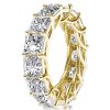 Golden Princess Eternity Band: Thin White Sapphire Wedding Ring in 18K Gold Plated Sterling Silver