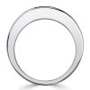 Princess Cut Blue Sapphire Half Eternity Band Ring - Sterling Silver