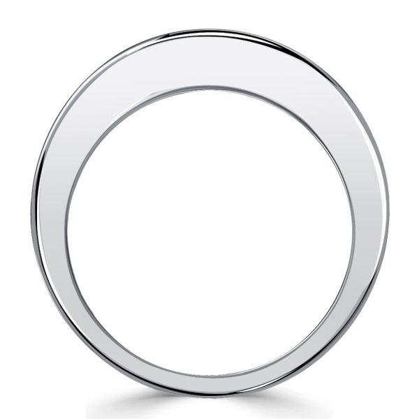 Princess Cut Blue Sapphire Half Eternity Band Ring - Sterling Silver