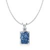 Radiant Cut Blue Topaz Pendant Necklace in Sterling Silver - Italo Jewelry