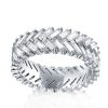 Double Row Baguette Cut Eternity Band in Sterling Silver with Created White Sapphire