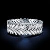 Double Row Baguette Cut Eternity Band in Sterling Silver with Created White Sapphire
