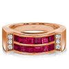 Ruby Ascher Cut Band Ring - Sterling Silver Wedding Anniversary Ring