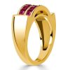 Ruby Ascher Cut Band Ring - Sterling Silver Wedding Anniversary Ring
