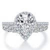 Halo Pear White Sapphire Engagement Ring Set - 925 Sterling Silver Bridal Jewellery