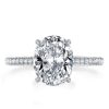 Sterling Silver Oval Cut Engagement Ring - Three Row Shank, 2.5 CT Simulated Diamond