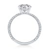 Sterling Silver Oval Cut Engagement Ring - Three Row Shank, 2.5 CT Simulated Diamond